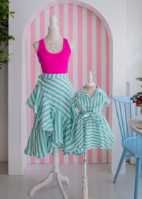 Green Stripe | Wrap Around Skirt