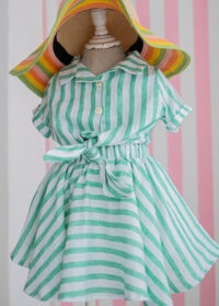 Green Stripe | Top and Skirt