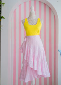 Pink Stripe | Wrap Around Skirt
